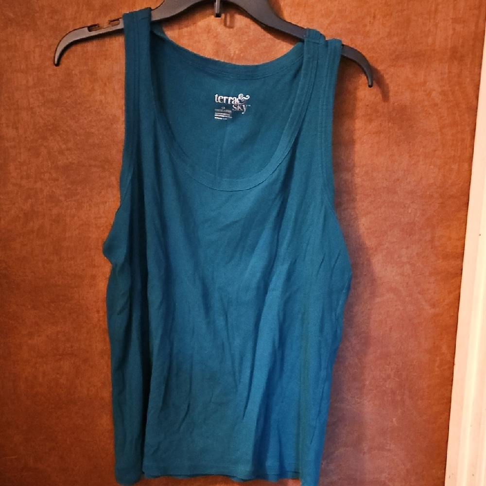 Terra & Sky Deep Teal Sleeveless Top